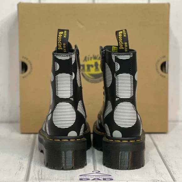 🔥Dr.Martens Jadon Polka Dot Smooth Leather Platform Boots MNS 5/ WOMENS 6 NEW🔥 - Picture 6 of 11
